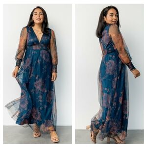 Baltic Born Layla Tulle Maxi Dress Long Sleeve New Without Tags